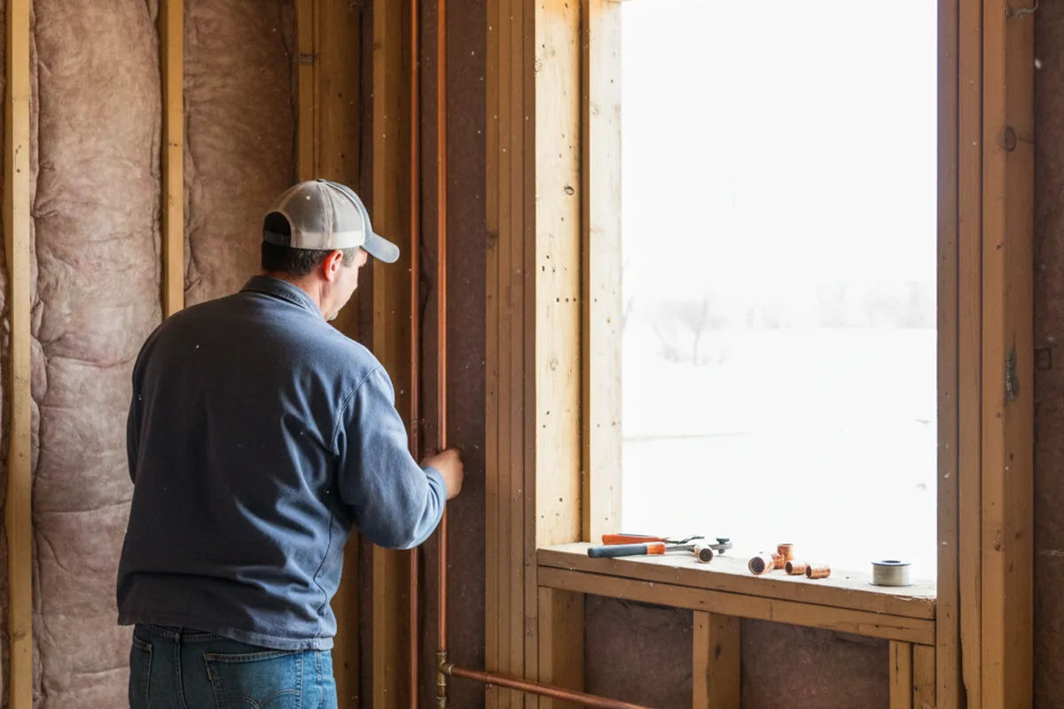 Licensed plumber running new copper supply lines in a Crossville home